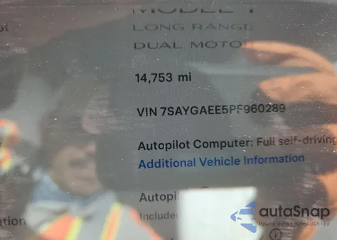 2023 Tesla Model Y from USA, damaged, VIN 7SAYGAEE5PF960289